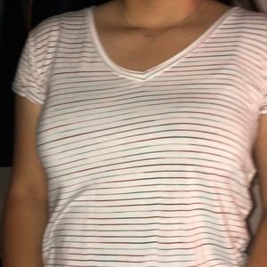 multi color striped t shirt